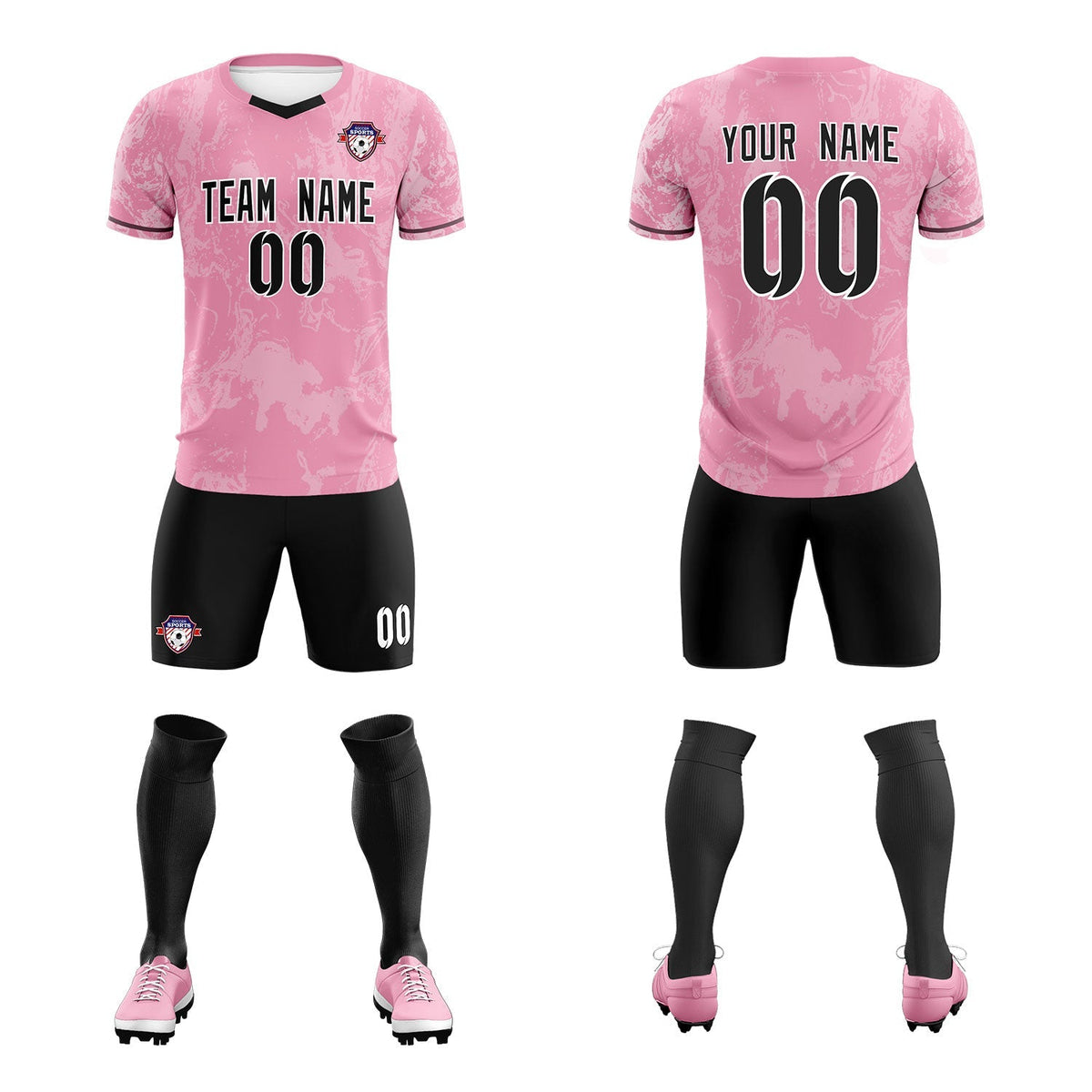 Custom Light Pink Classic Graffiti Pattern Sportswear Football Kit Jersey