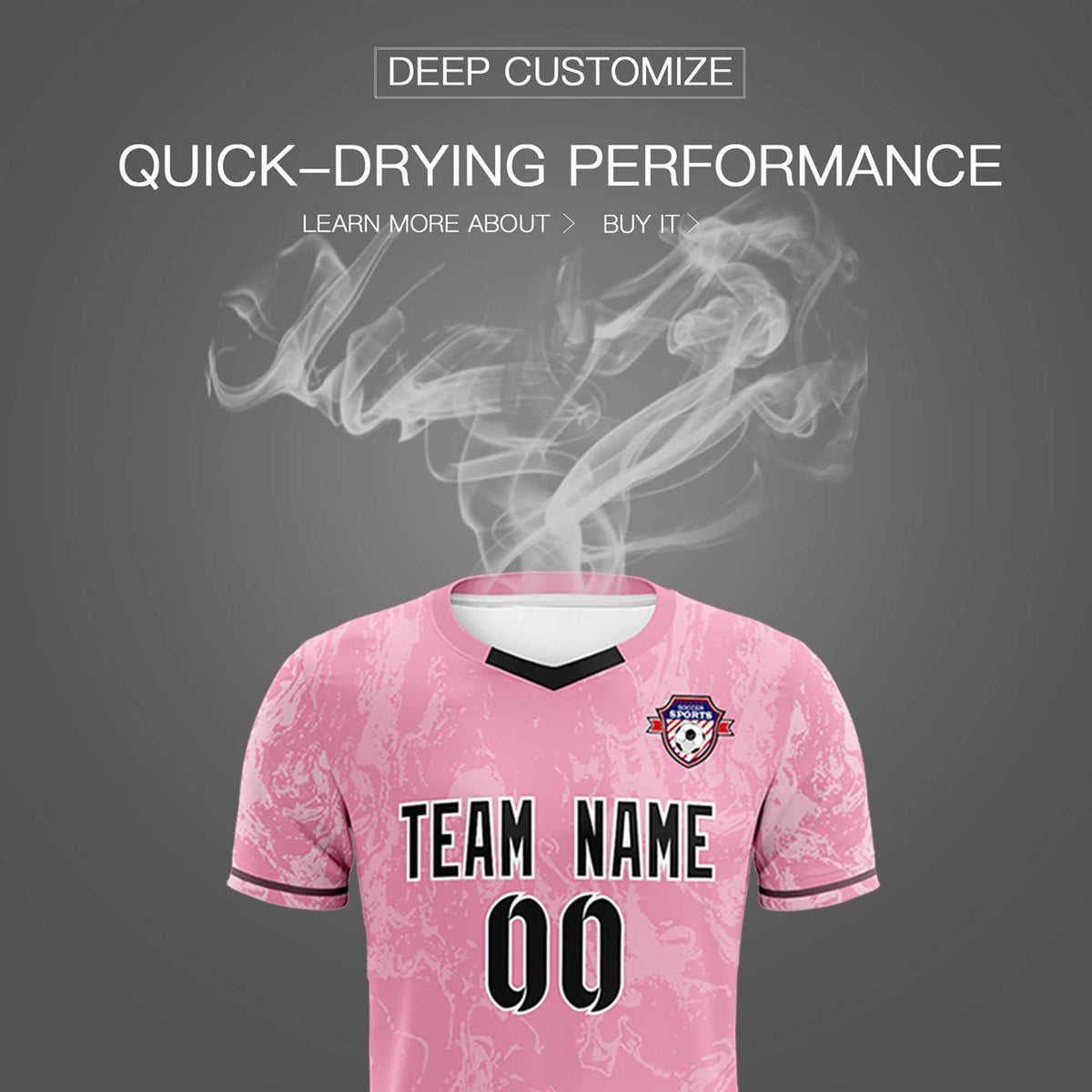 Custom Light Pink Classic Graffiti Pattern Sportswear Football Kit Jersey