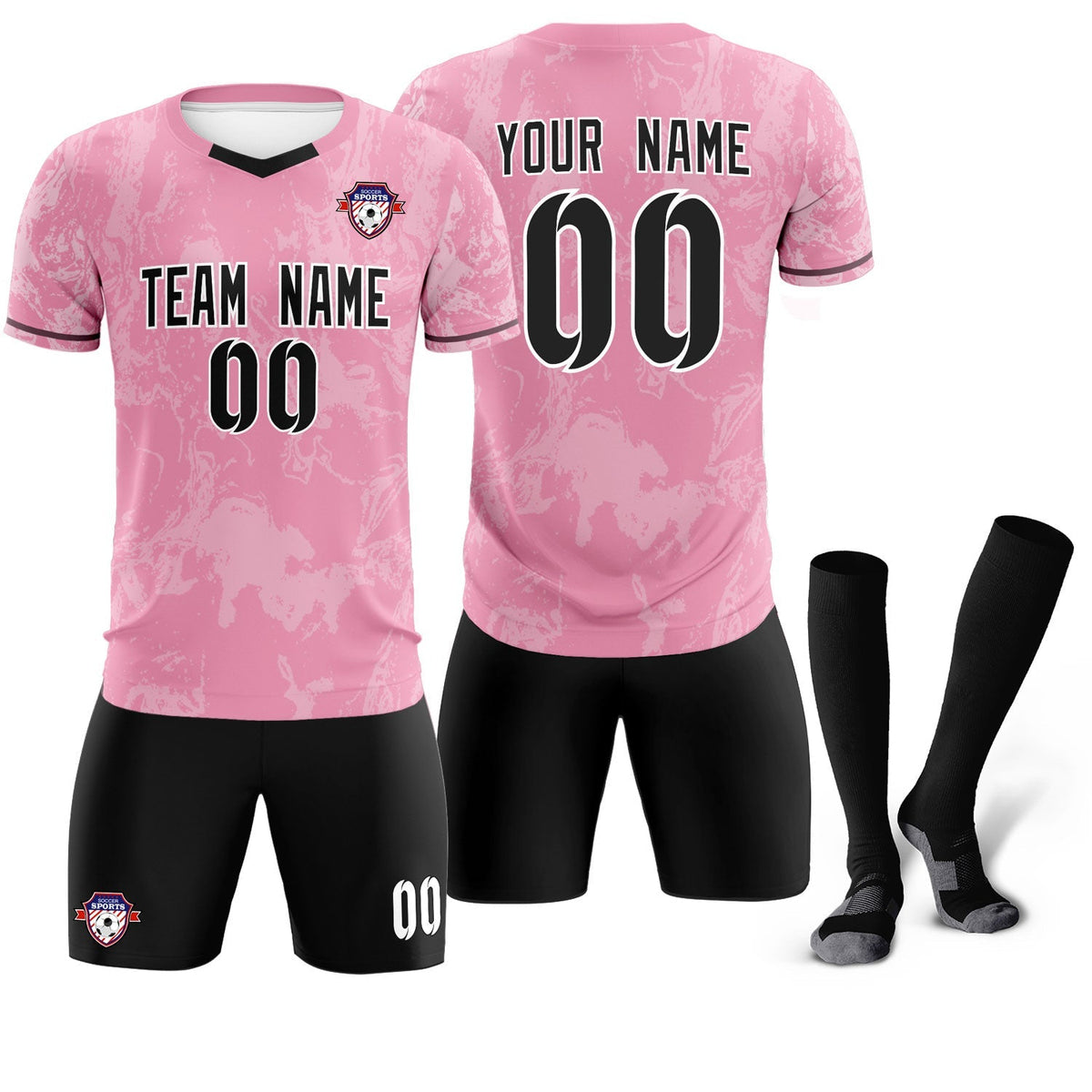 Custom Light Pink Classic Graffiti Pattern Sportswear Football Kit Jersey