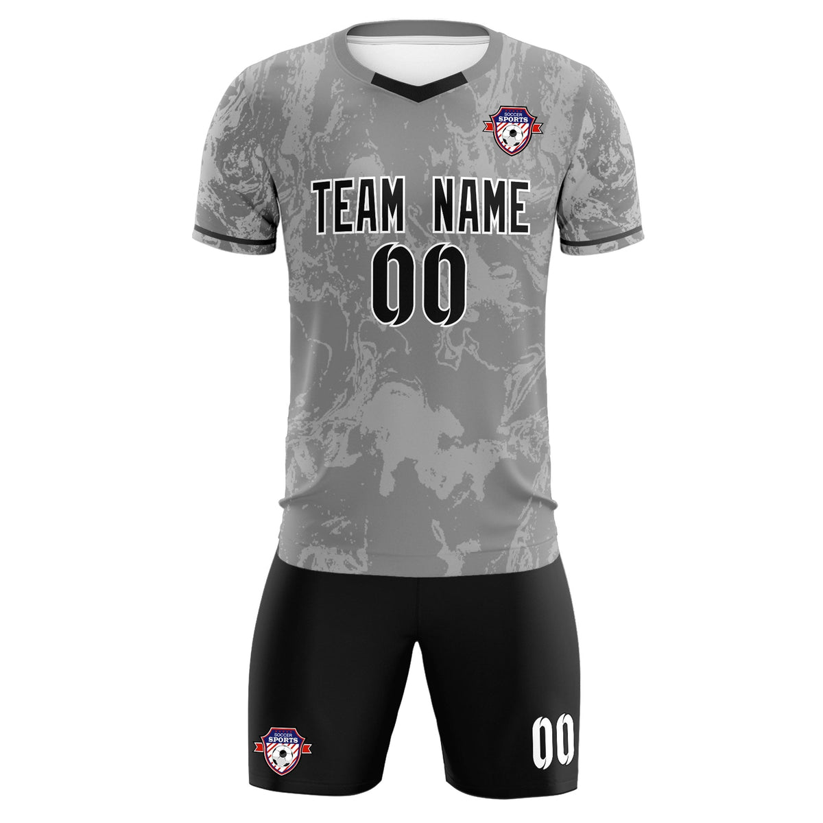Custom Gray Classic Graffiti Pattern Sportswear Football Kit Jersey