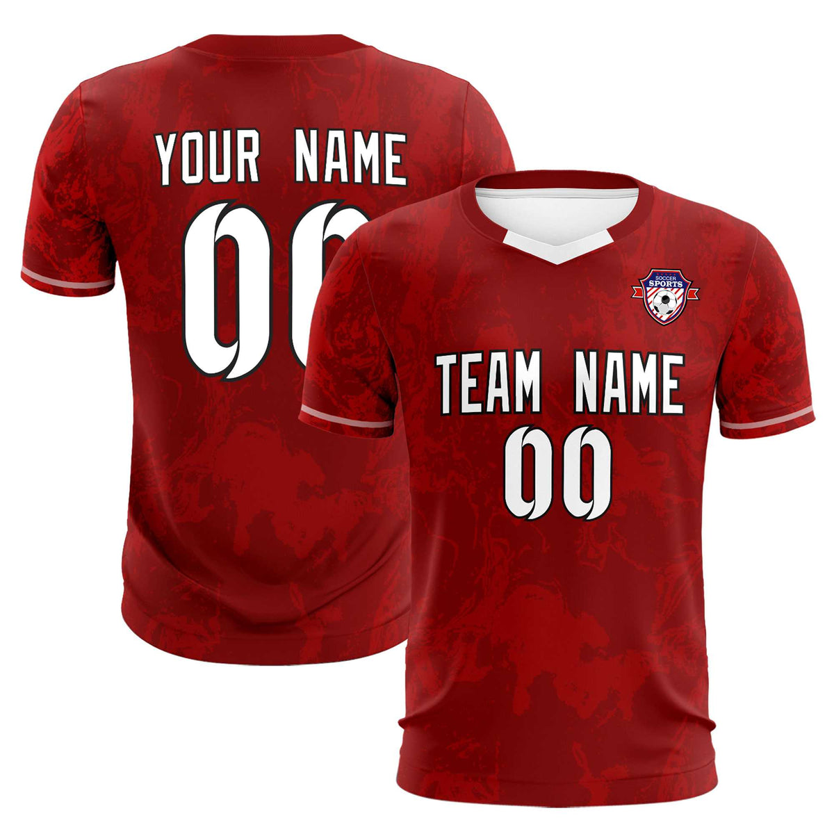 Custom Crimson Classic Graffiti Pattern Sportswear Football Kit Jersey