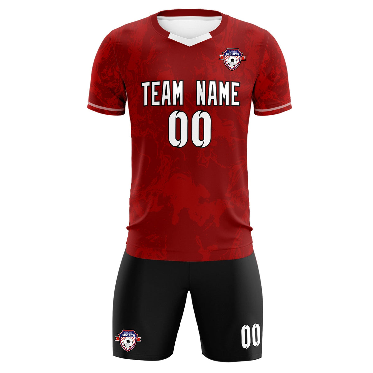 Custom Crimson Classic Graffiti Pattern Sportswear Football Kit Jersey
