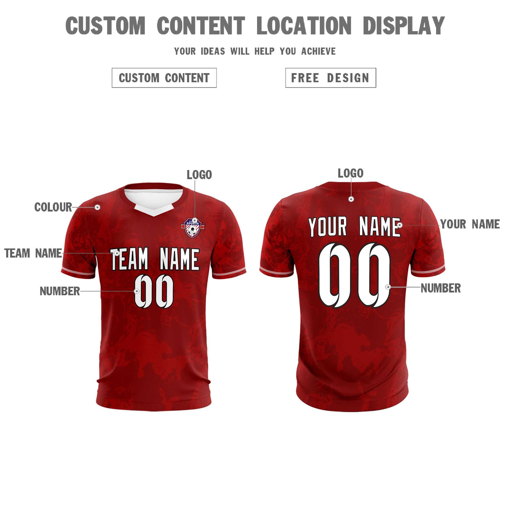 Custom Crimson Classic Graffiti Pattern Sportswear Football Kit Jersey