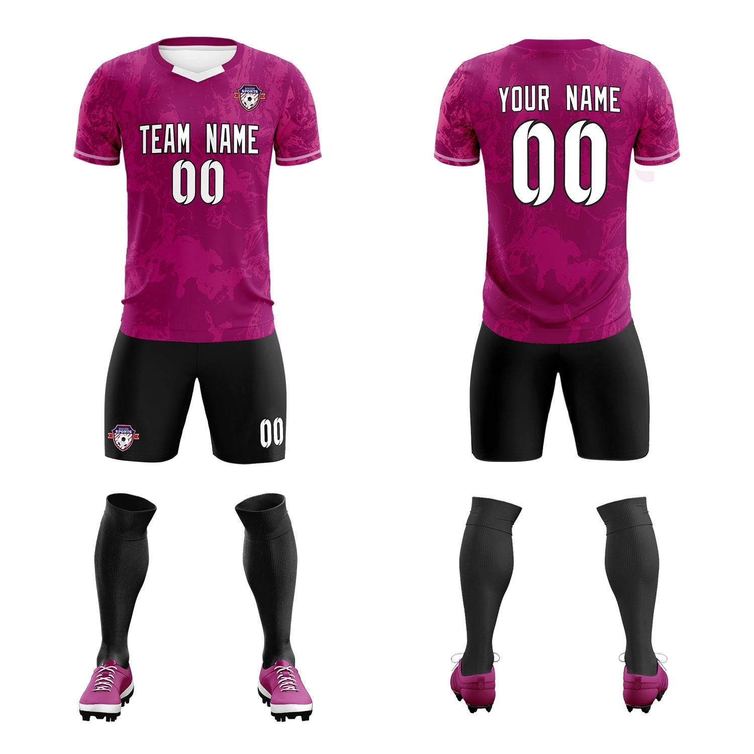 Custom Red Classic Graffiti Pattern Sportswear Football Kit Jersey