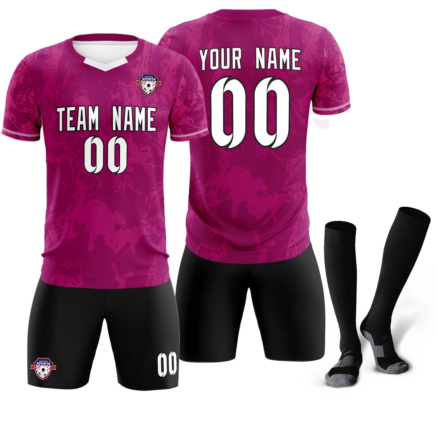 Custom Red Classic Graffiti Pattern Sportswear Football Kit Jersey