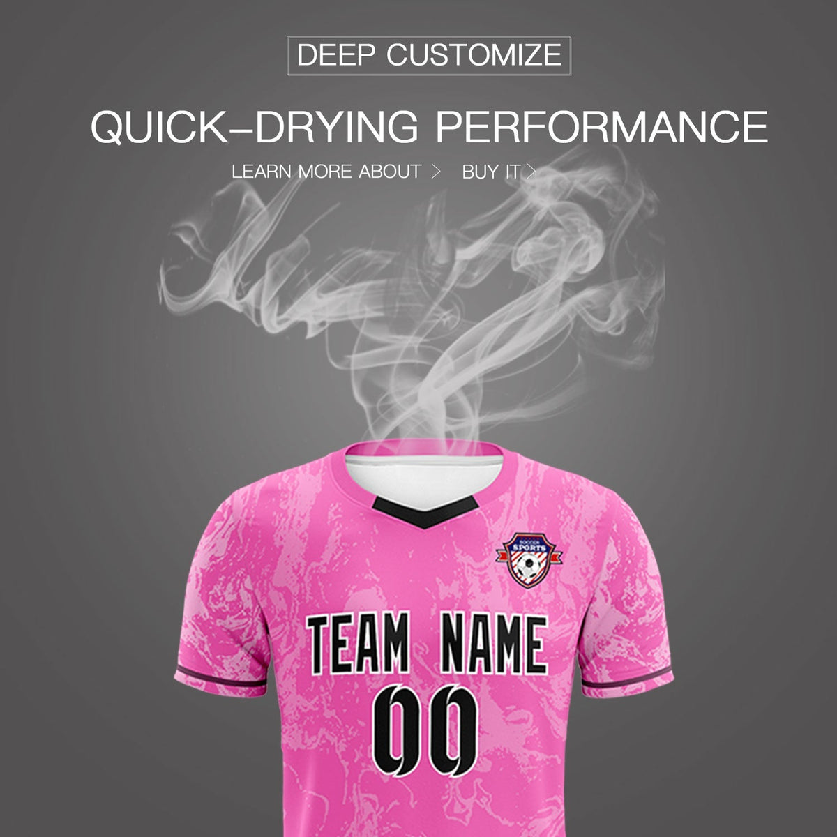 Custom Pink Classic Graffiti Pattern Sportswear Football Kit Jersey