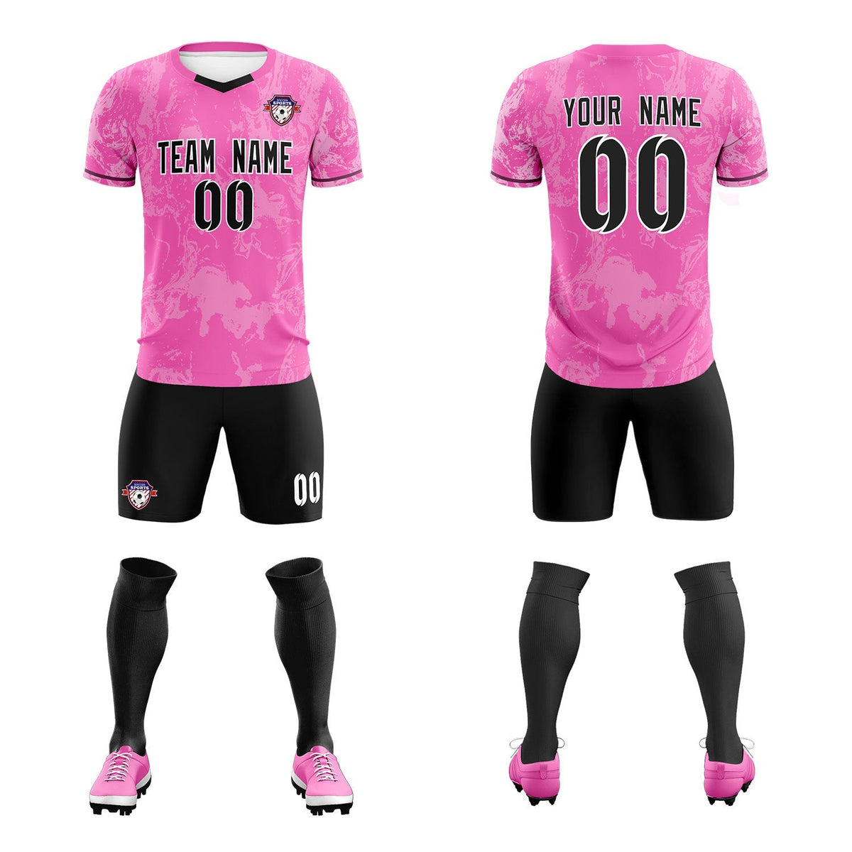Custom Pink Classic Graffiti Pattern Sportswear Football Kit Jersey
