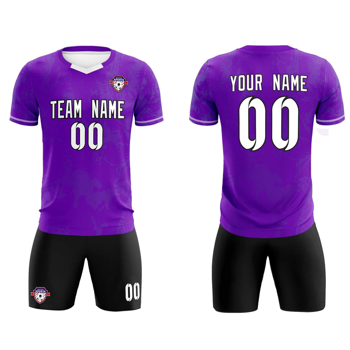 Custom Purple Classic Graffiti Pattern Sportswear Football Kit Jersey