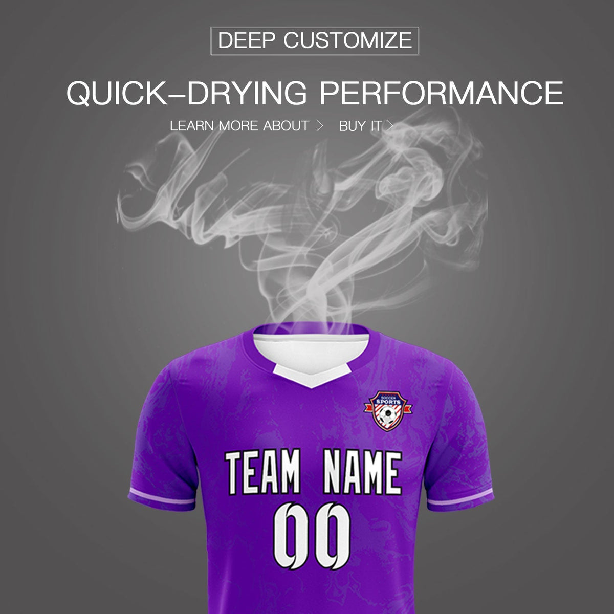 Custom Purple Classic Graffiti Pattern Sportswear Football Kit Jersey