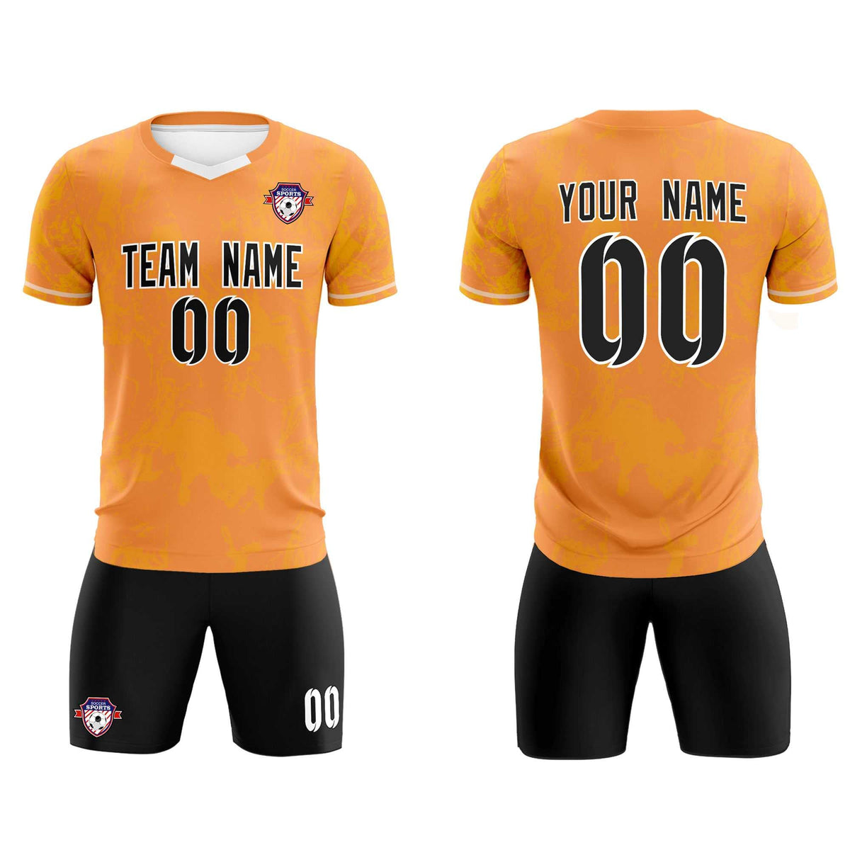 Custom Texas Orange Classic Graffiti Pattern Sportswear Football Kit Jersey