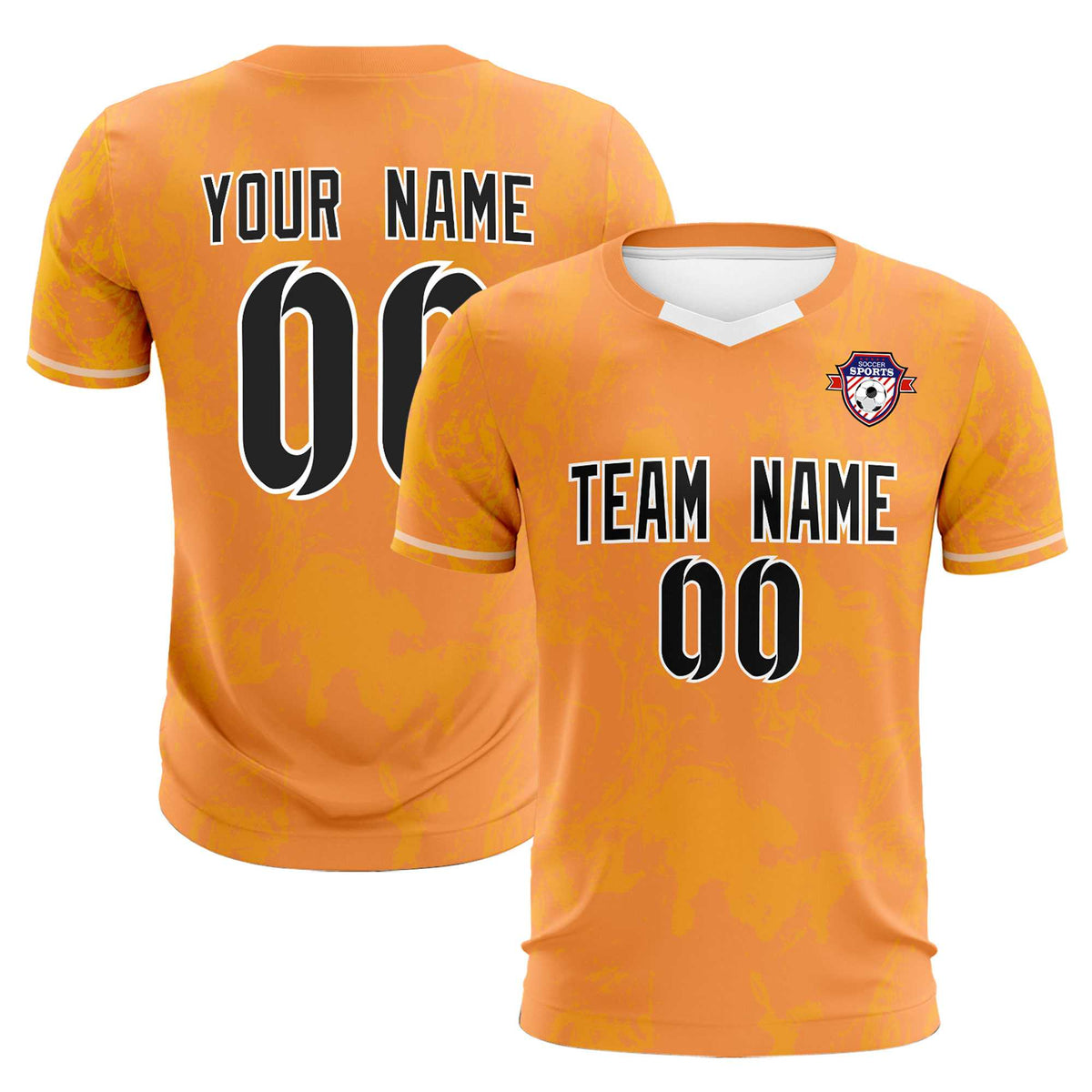 Custom Texas Orange Classic Graffiti Pattern Sportswear Football Kit Jersey