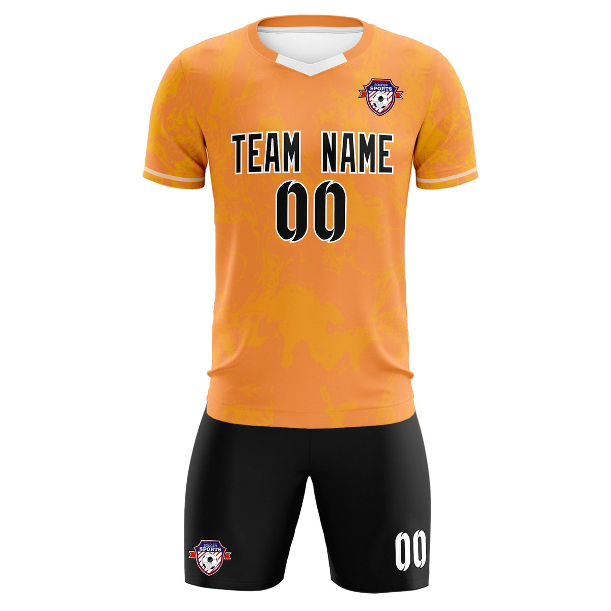 Custom Texas Orange Classic Graffiti Pattern Sportswear Football Kit Jersey