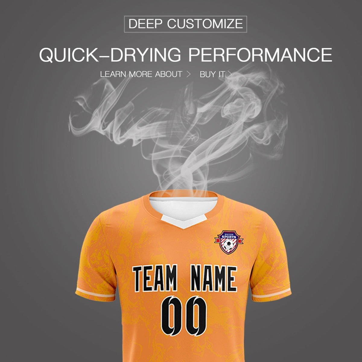 Custom Texas Orange Classic Graffiti Pattern Sportswear Football Kit Jersey