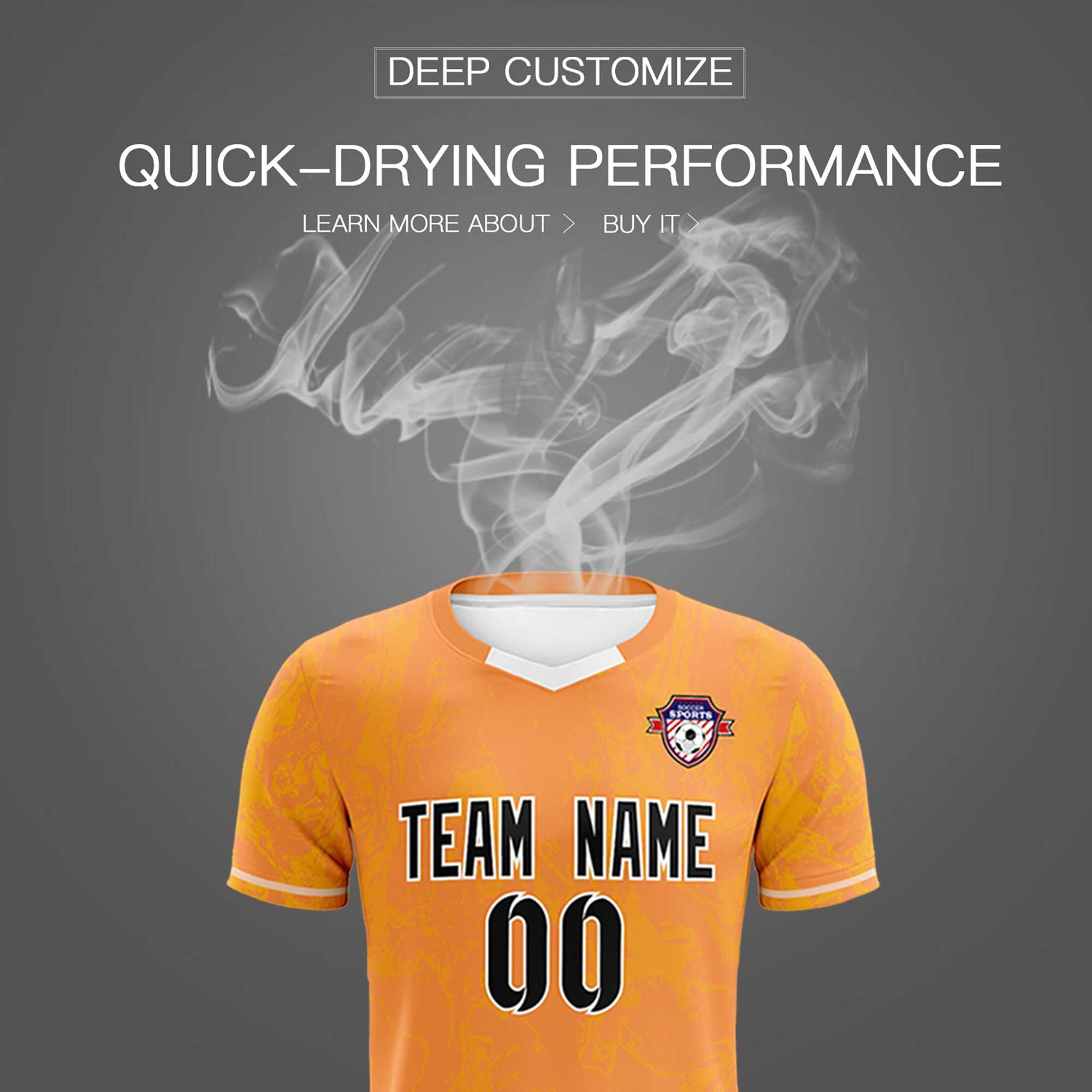 Custom Texas Orange Classic Graffiti Pattern Sportswear Football Kit Jersey