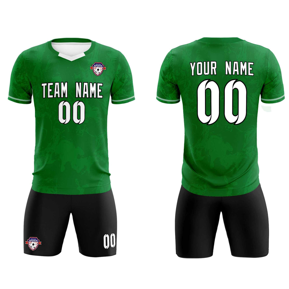 Custom Kelly Green Classic Graffiti Pattern Sportswear Football Kit Jersey