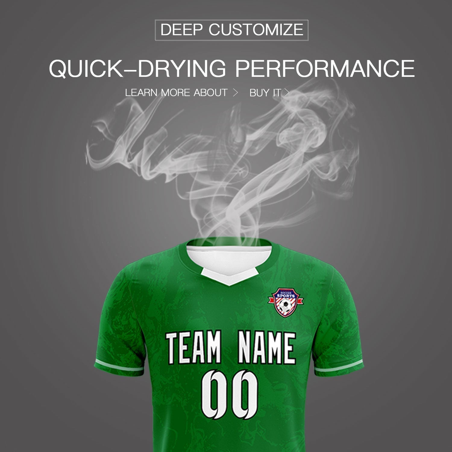 Custom Kelly Green Classic Graffiti Pattern Sportswear Football Kit Jersey
