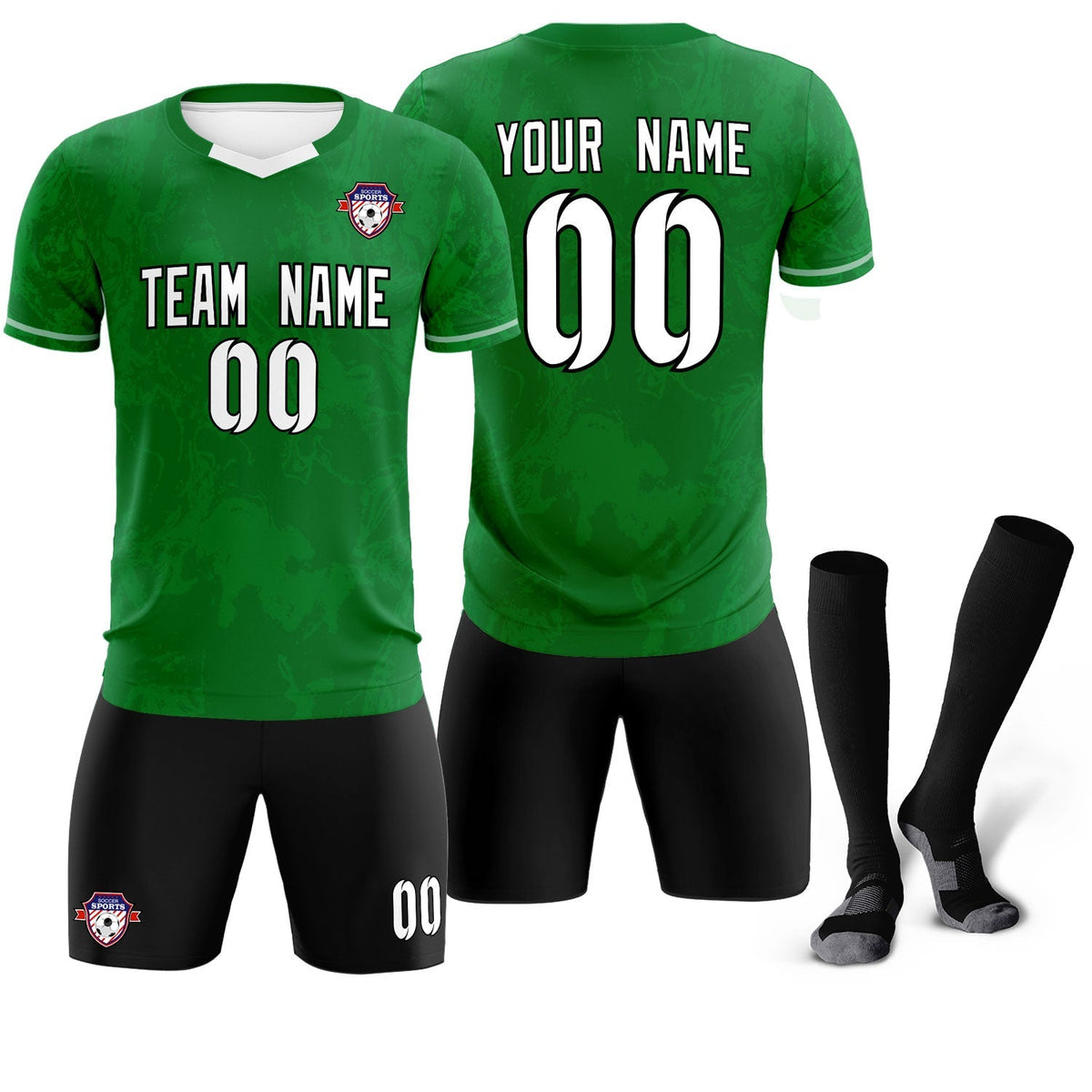 Custom Kelly Green Classic Graffiti Pattern Sportswear Football Kit Jersey