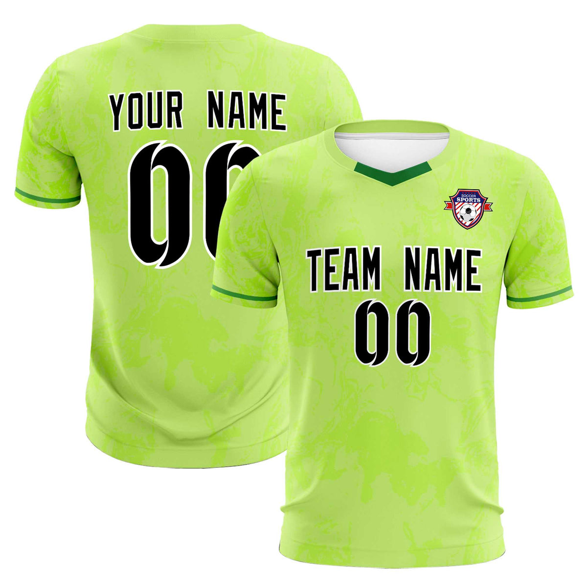 Custom Green Classic Graffiti Pattern Sportswear Football Kit Jersey