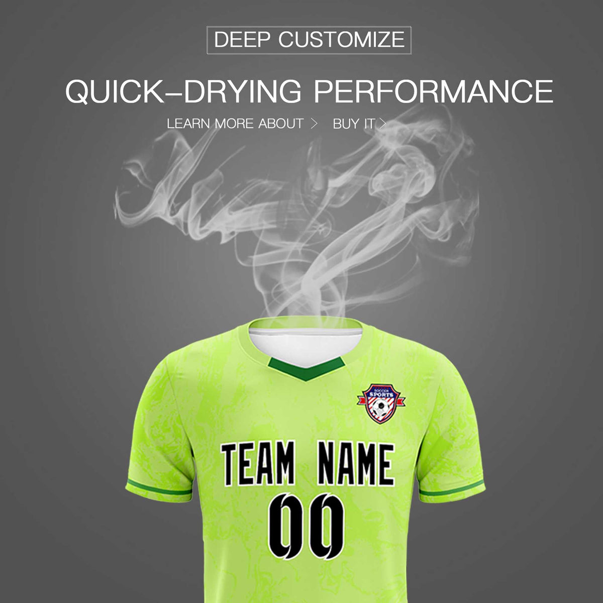 Custom Green Classic Graffiti Pattern Sportswear Football Kit Jersey