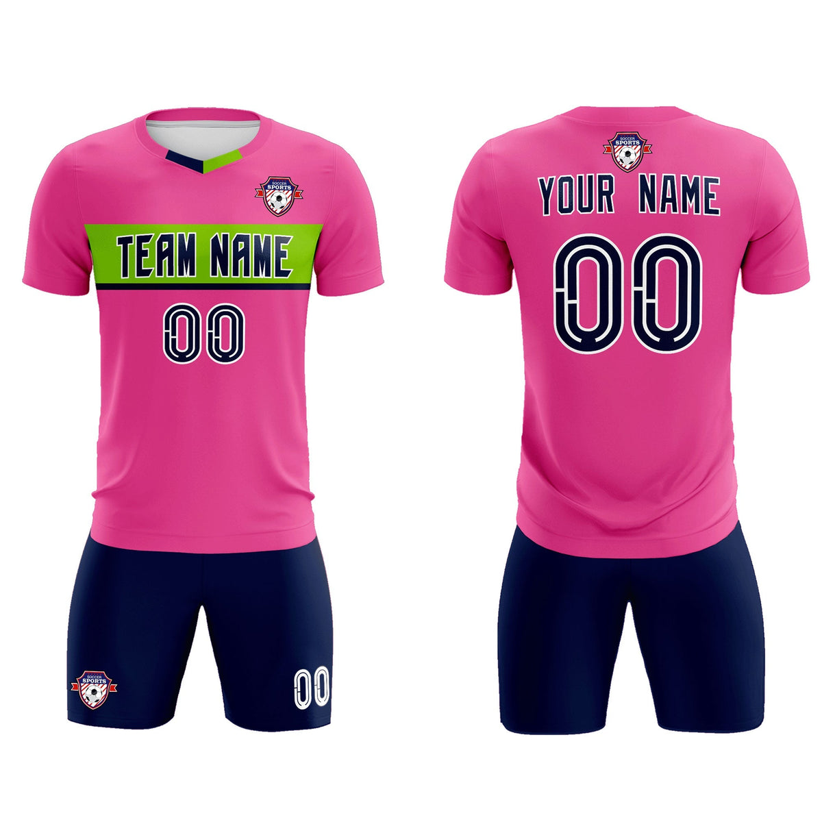 Custom Pink Classic Sports kit Football Shirt Jersey