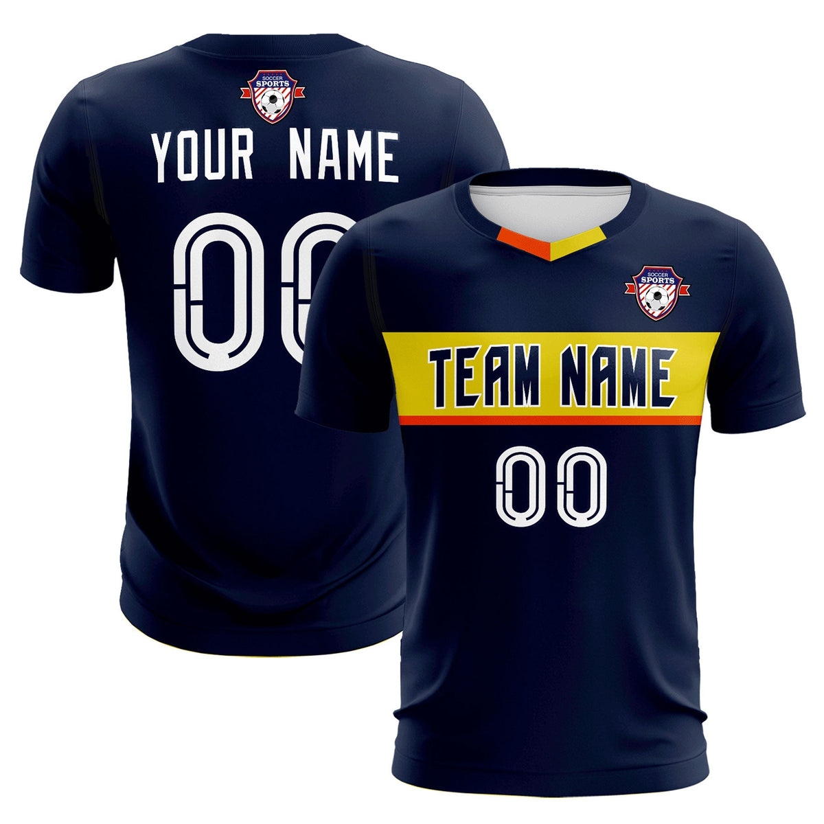Custom Navy Classic Sports kit Football Shirt Jersey