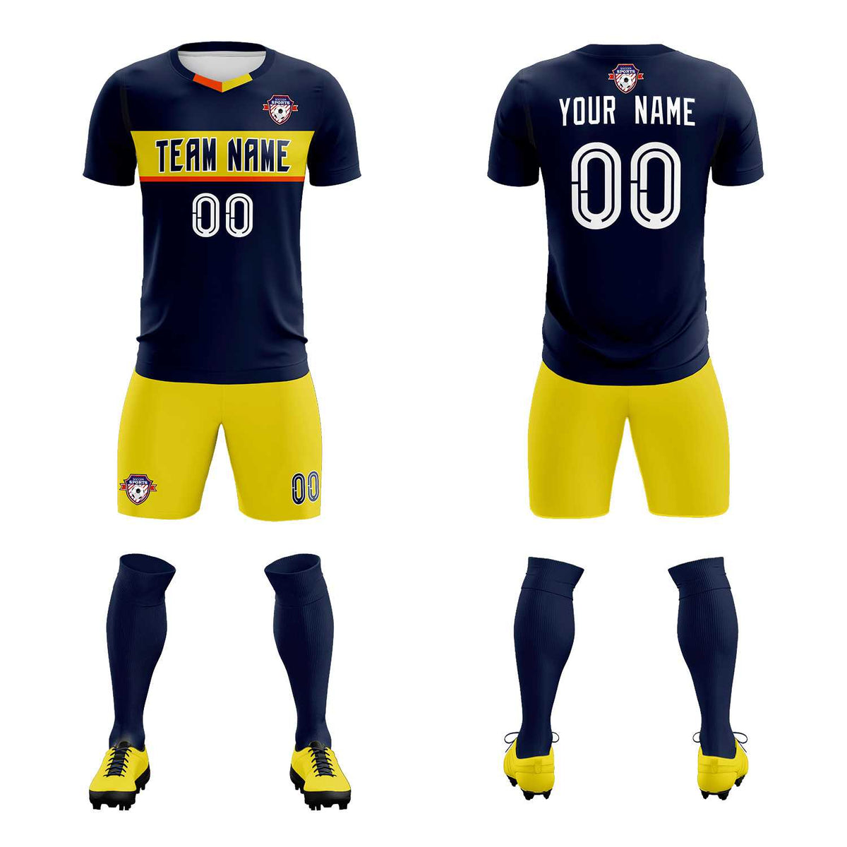 Custom Navy Classic Sports kit Football Shirt Jersey
