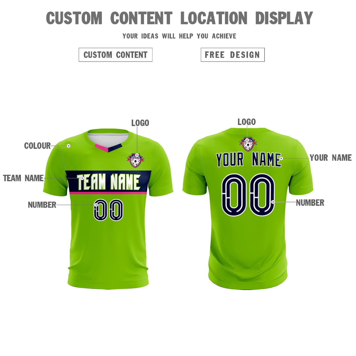 Custom Neon Green Classic Sports kit Football Shirt Jersey