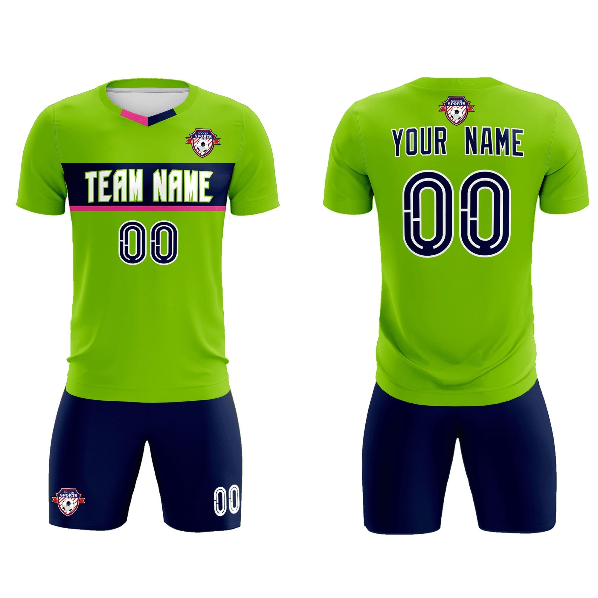 Custom Neon Green Classic Sports kit Football Shirt Jersey