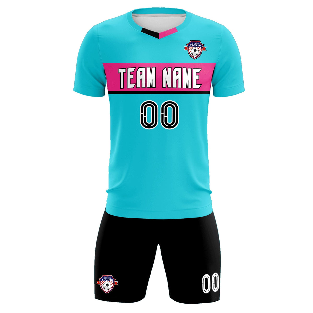 Custom Sky Blue Classic Sports kit Football Shirt Jersey
