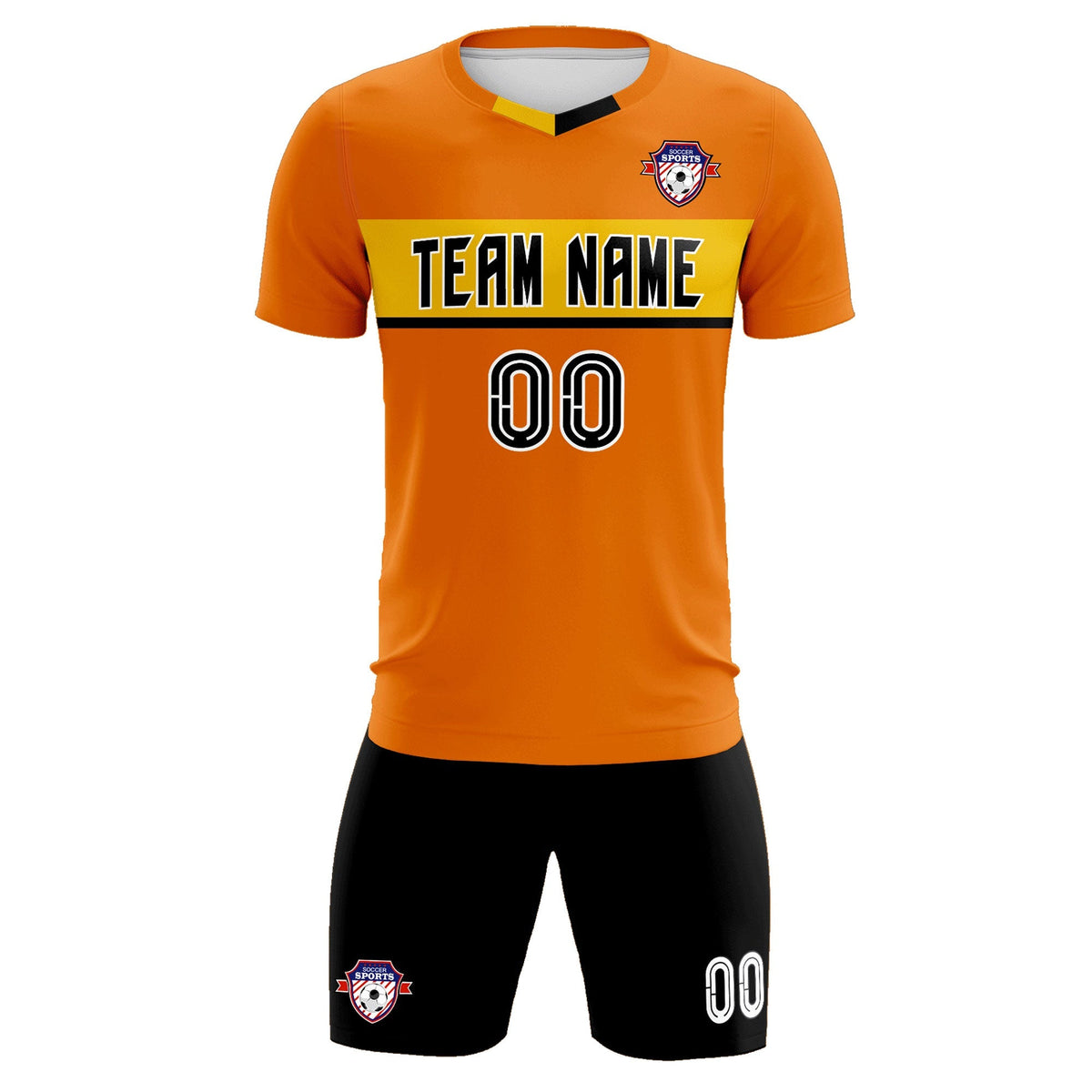 Custom Orange Classic Sports kit Football Shirt Jersey