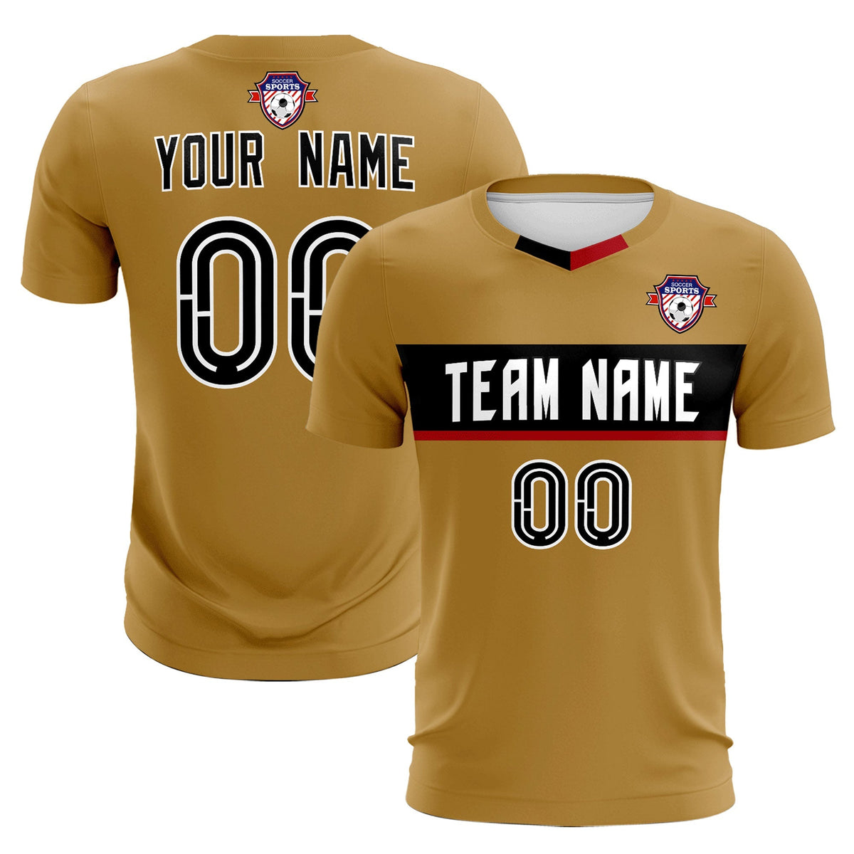 Custom Old Gold Classic Sports kit Football Shirt Jersey