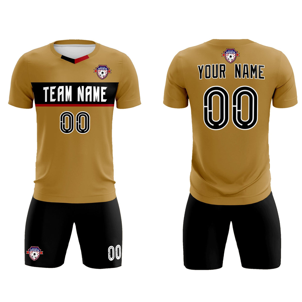 Custom Old Gold Classic Sports kit Football Shirt Jersey