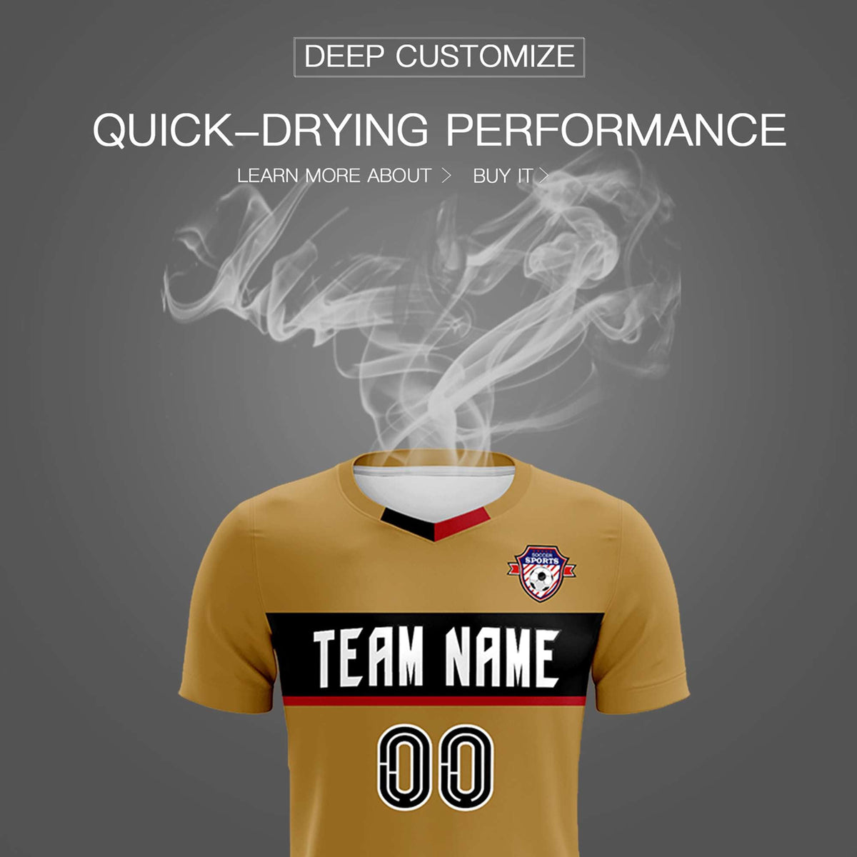 Custom Old Gold Classic Sports kit Football Shirt Jersey