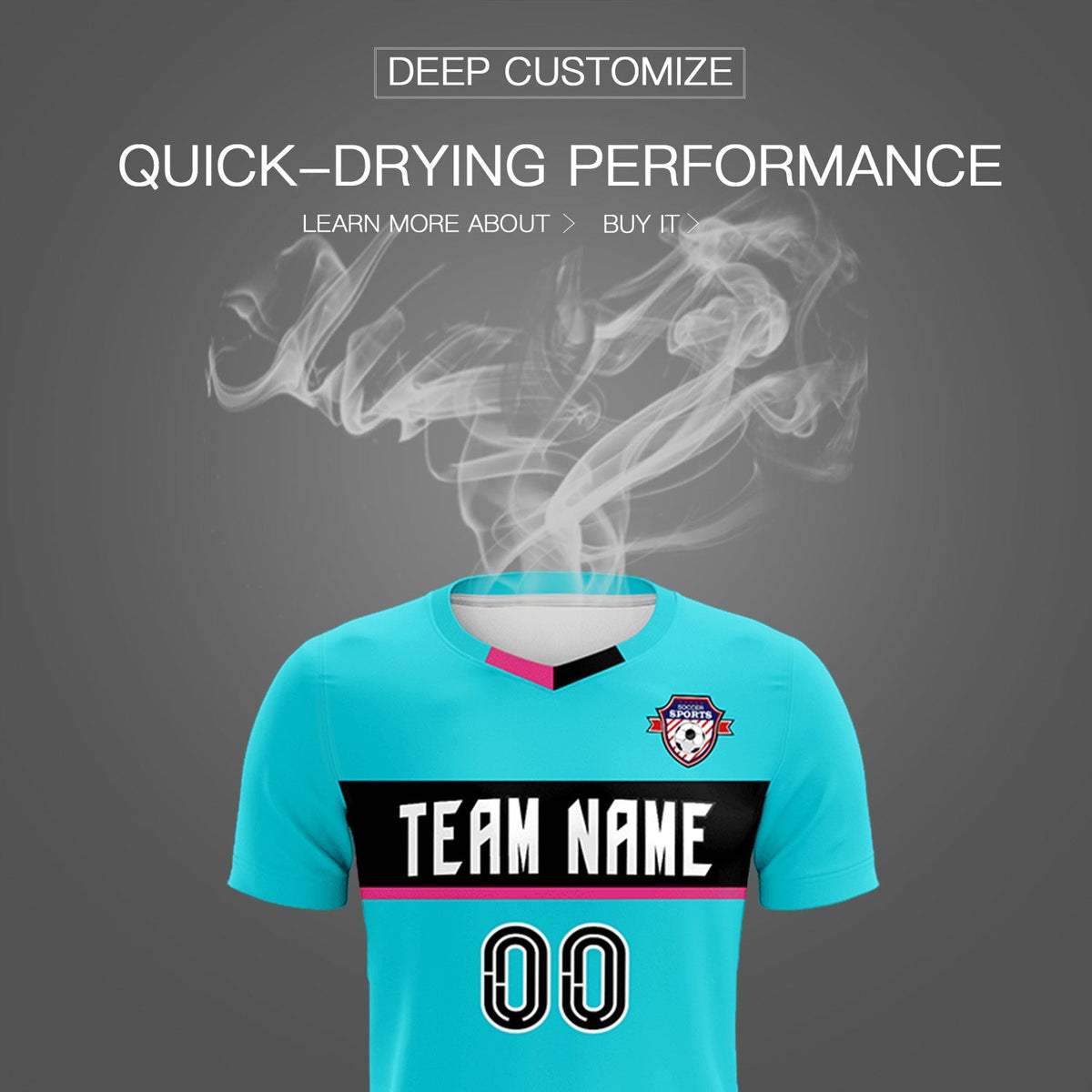 Custom Sky Blue Classic Sports kit Football Shirt Jersey