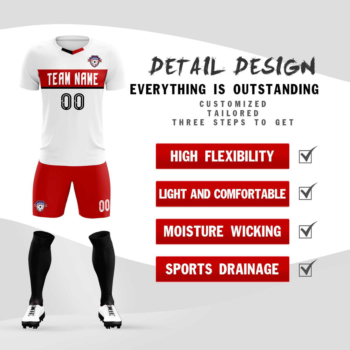 Custom White Classic Sports kit Football Shirt Jersey
