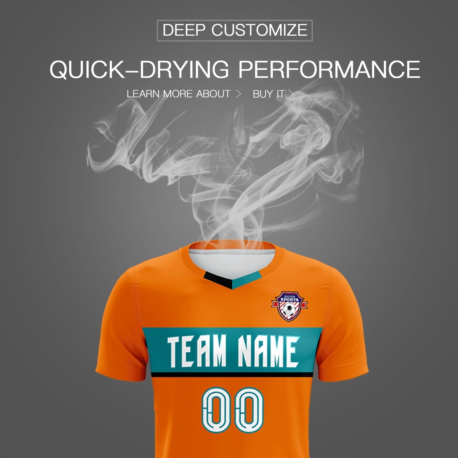 Custom Orange Classic Sports kit Football Shirt Jersey
