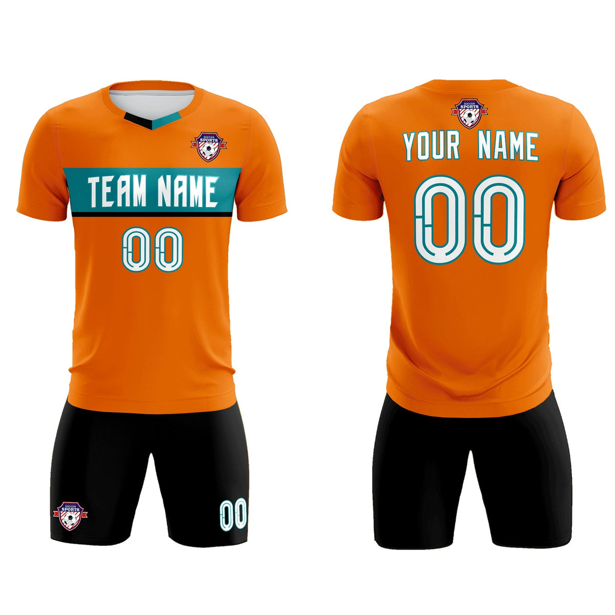 Custom Orange Classic Sports kit Football Shirt Jersey