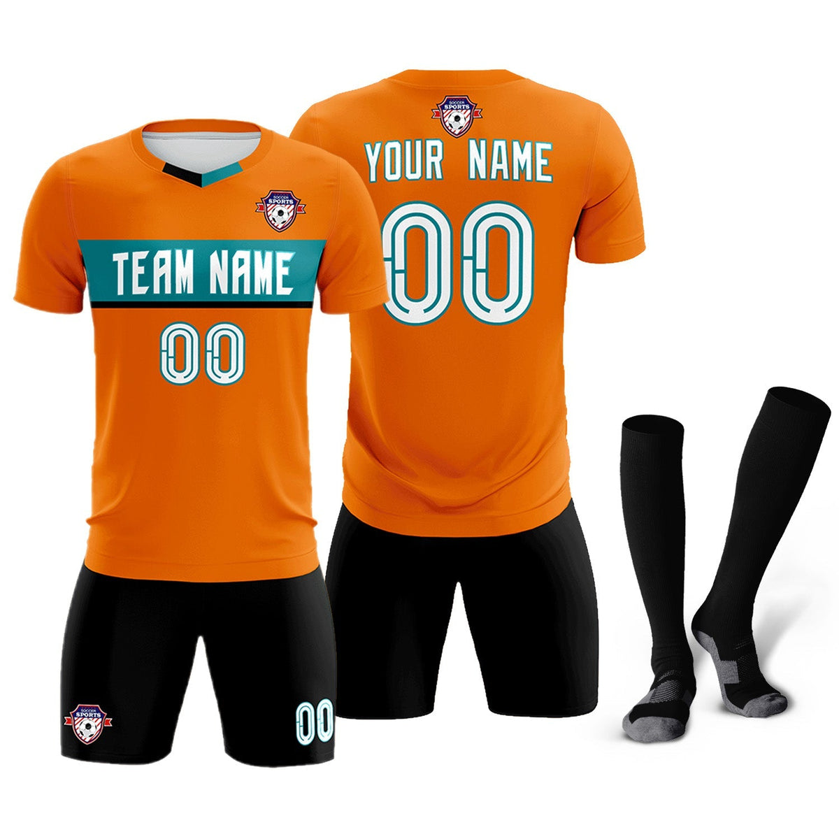 Custom Orange Classic Sports kit Football Shirt Jersey
