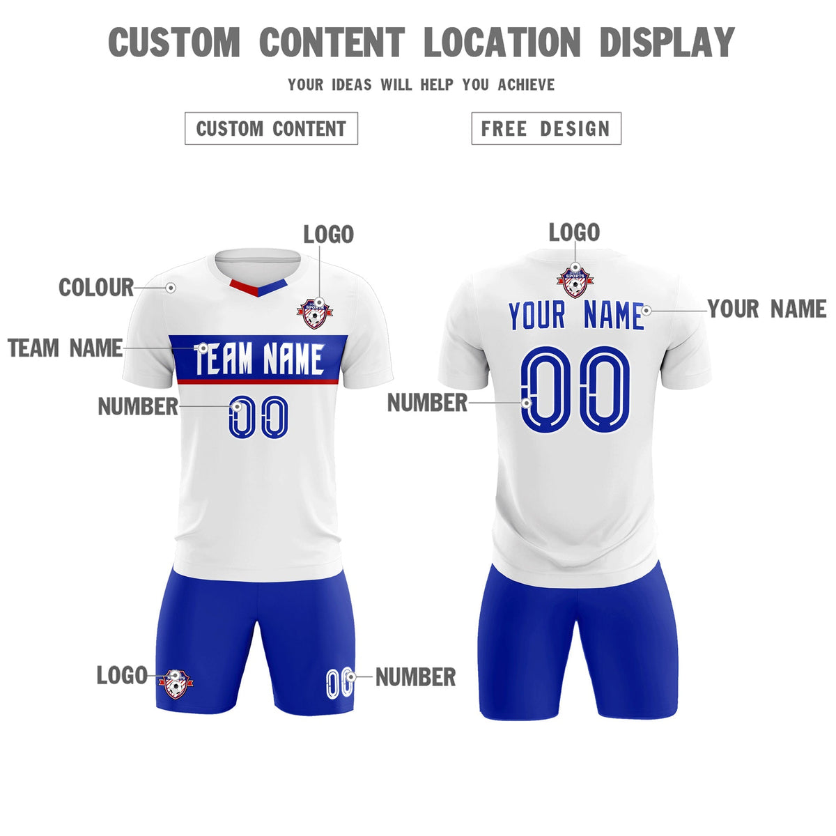 Custom White Classic Sports kit Football Shirt Jersey