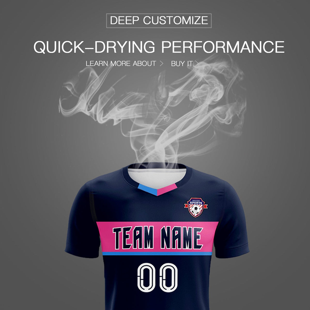 Custom Navy Classic Sports kit Football Shirt Jersey