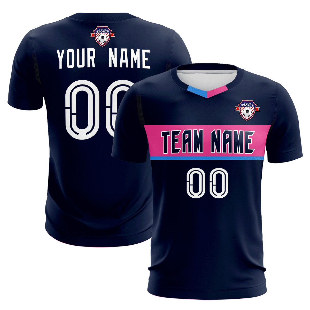 Custom Navy Classic Sports kit Football Shirt Jersey