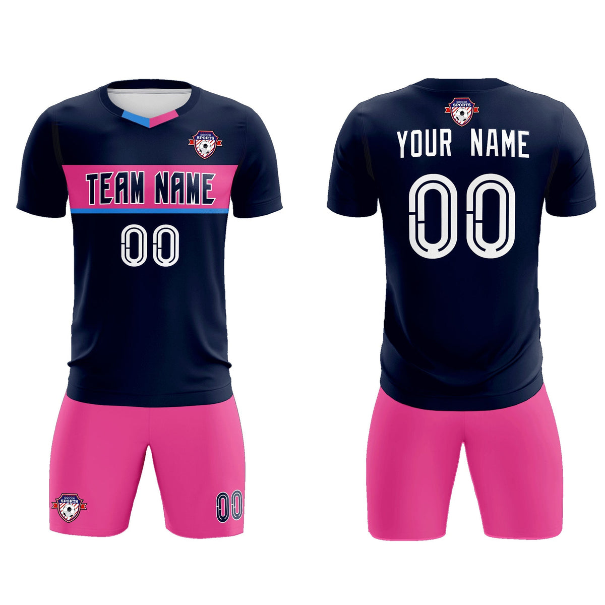 Custom Navy Classic Sports kit Football Shirt Jersey
