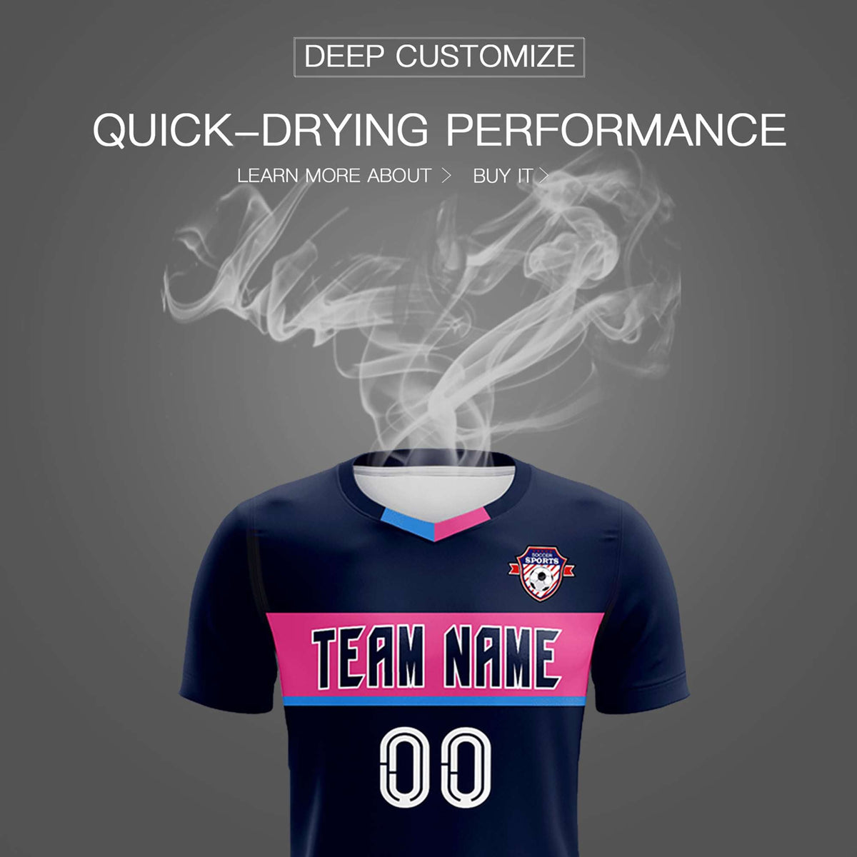 Custom Navy Classic Sports kit Football Shirt Jersey