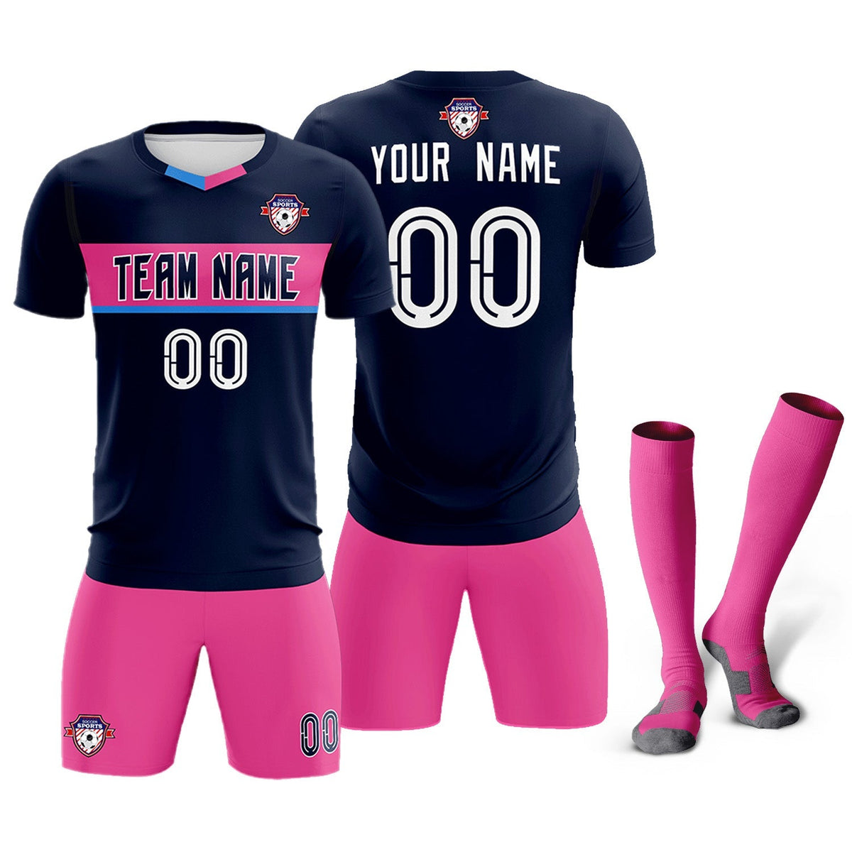 Custom Navy Classic Sports kit Football Shirt Jersey