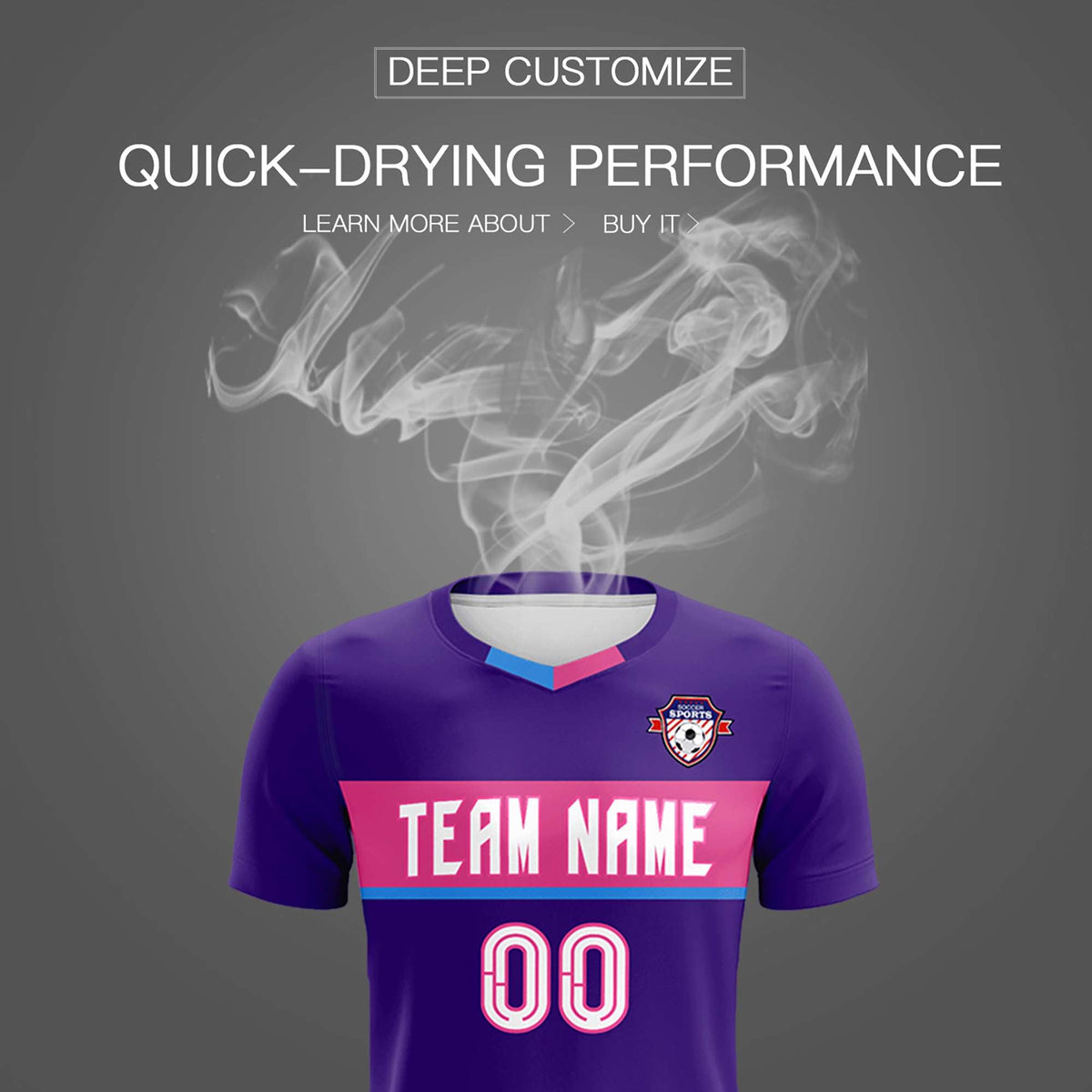 Custom Purple Classic Sports kit Football Shirt Jersey
