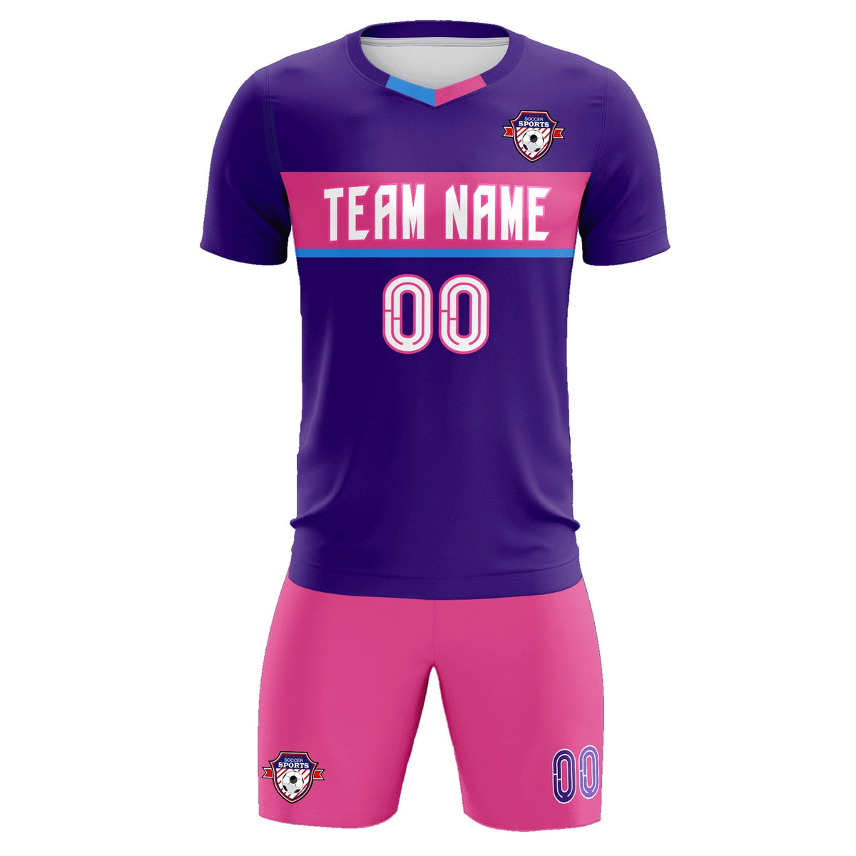 Custom Purple Classic Sports kit Football Shirt Jersey