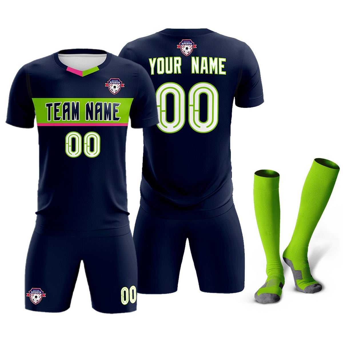 Custom Navy Classic Sports kit Football Shirt Jersey
