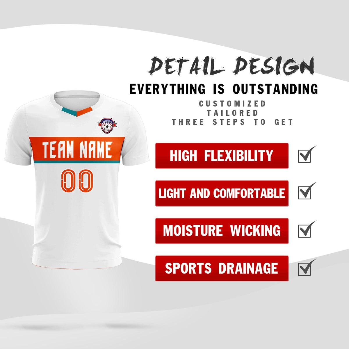 Custom White Classic Sports kit Football Shirt Jersey