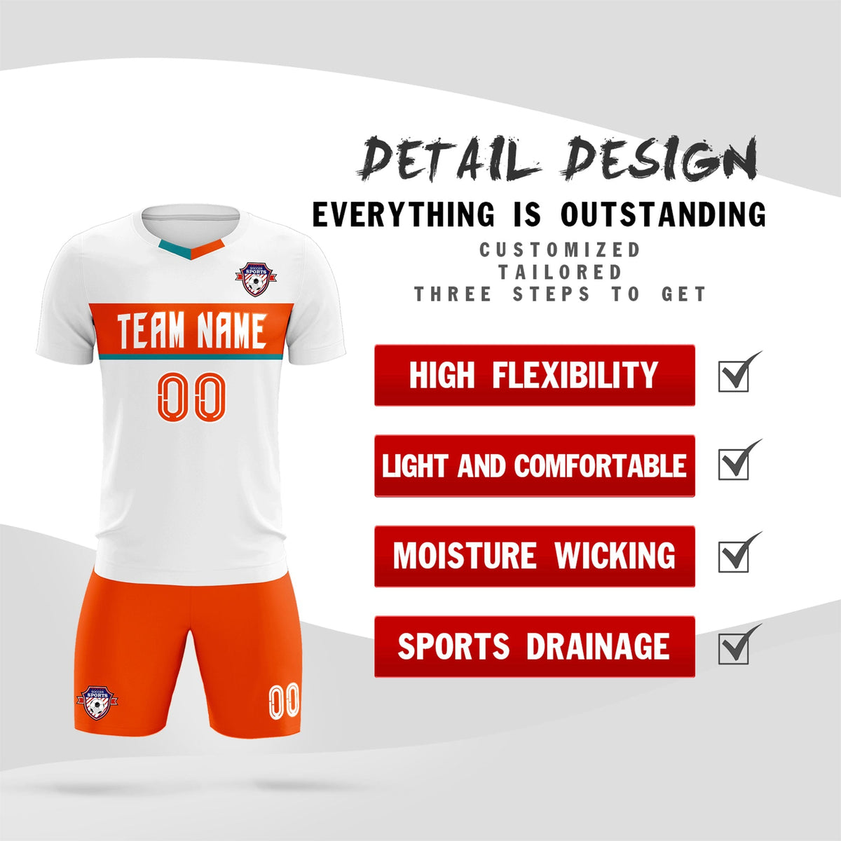 Custom White Classic Sports kit Football Shirt Jersey