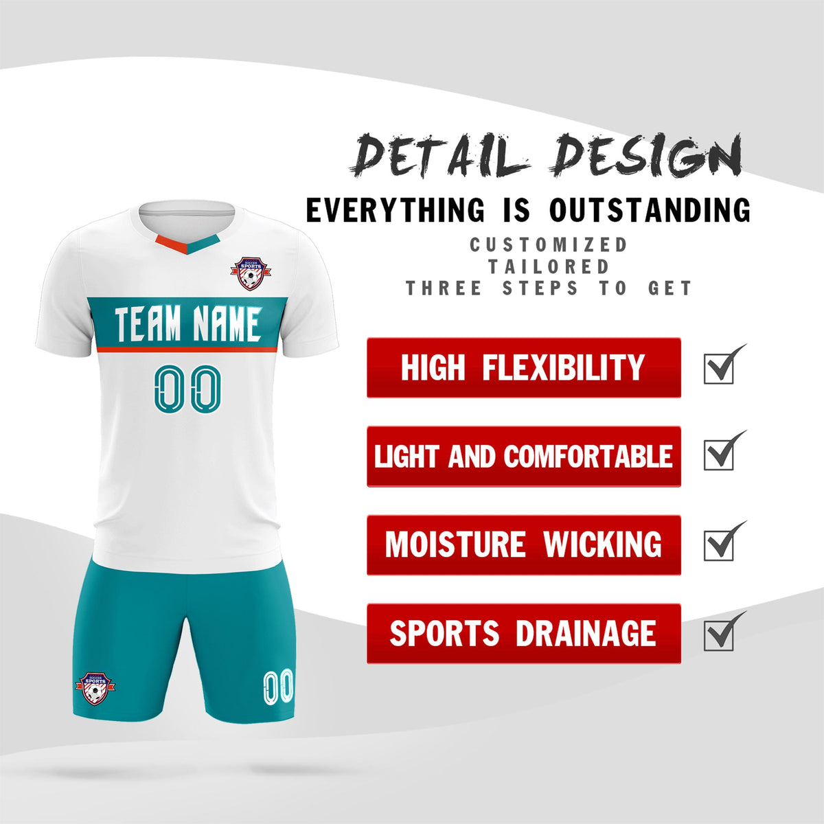 Custom White Classic Sports kit Football Shirt Jersey